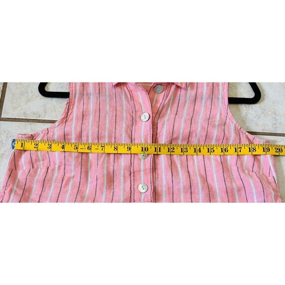 J. jill Love Linen Women Size S Striped Sleeveless Popover Collared Top Timeless - Picture 5 of 9